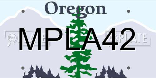 MPLA42 Oregon License Plate