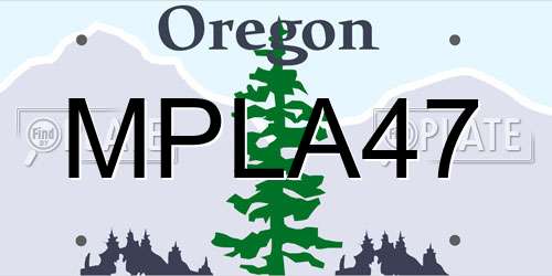 MPLA47 Oregon License Plate