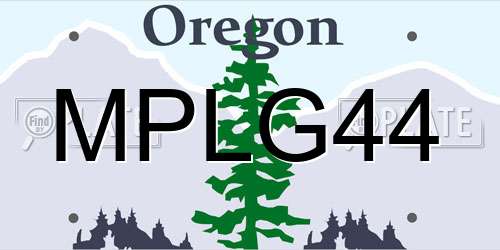 MPLG44 Oregon License Plate