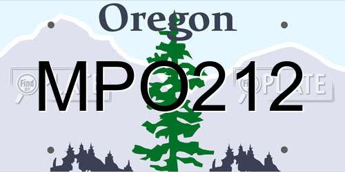 MPO212 Oregon License Plate