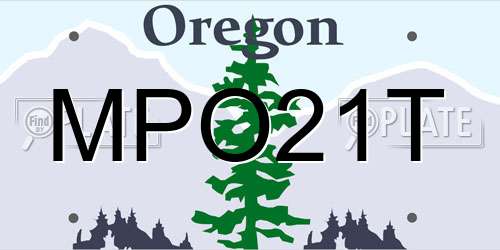 MPO21T Oregon License Plate