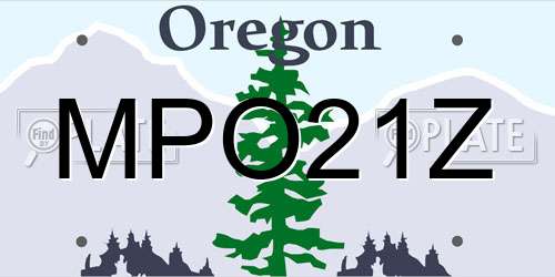 MPO21Z Oregon License Plate