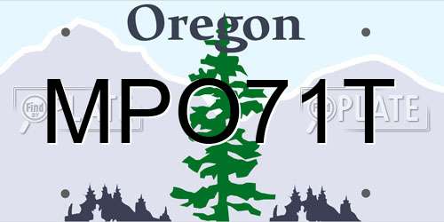 MPO71T Oregon License Plate