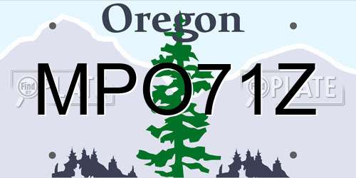 MPO71Z Oregon License Plate
