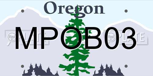 MPOB03 Oregon License Plate