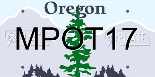 MPOT17 Oregon License Plate
