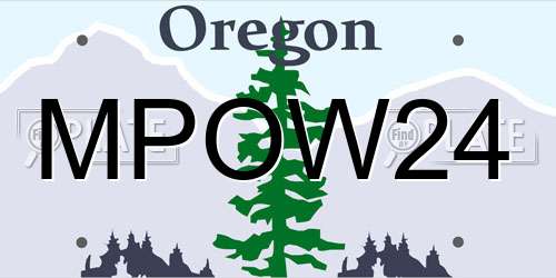 MPOW24 Oregon License Plate