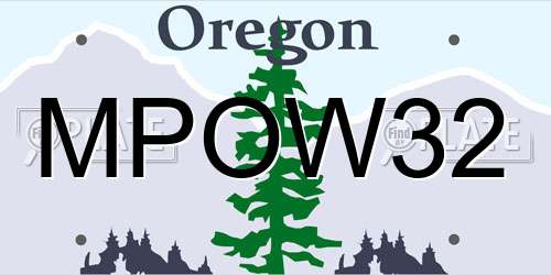MPOW32 Oregon License Plate