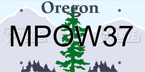 MPOW37 Oregon License Plate
