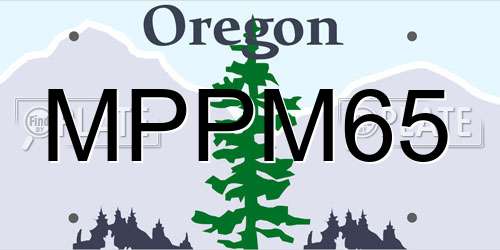 MPPM65 Oregon License Plate