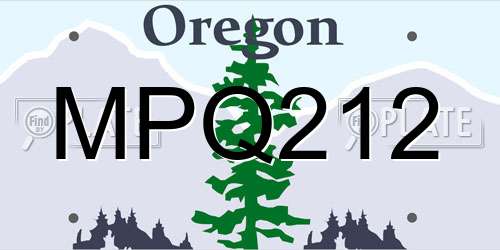 MPQ212 Oregon License Plate