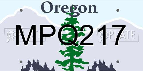 MPQ217 Oregon License Plate