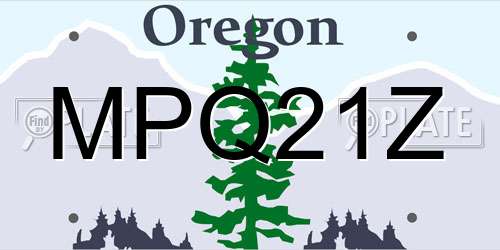 MPQ21Z Oregon License Plate