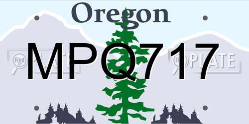 MPQ717 Oregon License Plate