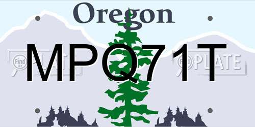 MPQ71T Oregon License Plate