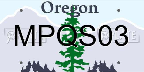 MPQS03 Oregon License Plate