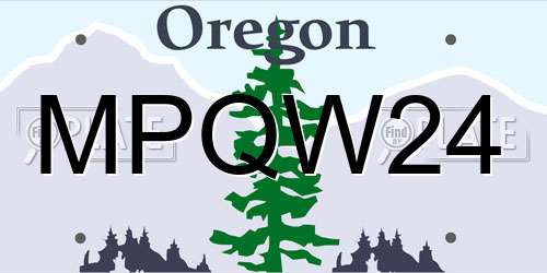 MPQW24 Oregon License Plate