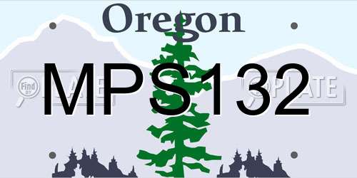 MPS132 Oregon License Plate