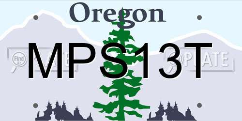 MPS13T Oregon License Plate