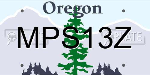 MPS13Z Oregon License Plate