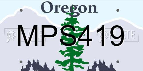 MPS419 Oregon License Plate