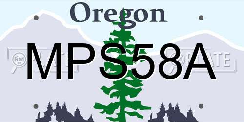 MPS58A Oregon License Plate