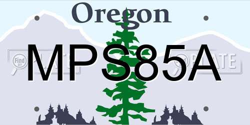 MPS85A Oregon License Plate