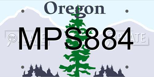 MPS884 Oregon License Plate