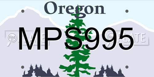MPS995 Oregon License Plate