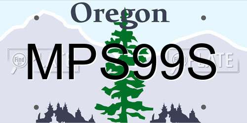 MPS99S Oregon License Plate