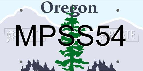 MPSS54 Oregon License Plate