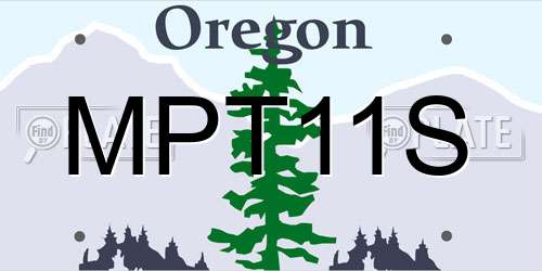 MPT11S Oregon License Plate