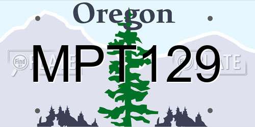 MPT129 Oregon License Plate