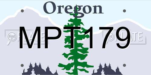 MPT179 Oregon License Plate