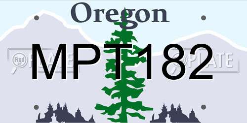 MPT182 Oregon License Plate