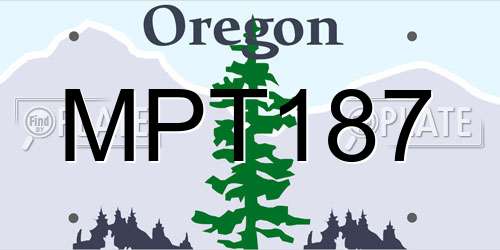 MPT187 Oregon License Plate