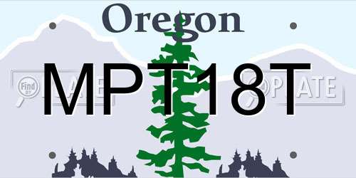 MPT18T Oregon License Plate