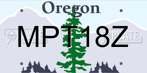 MPT18Z Oregon License Plate