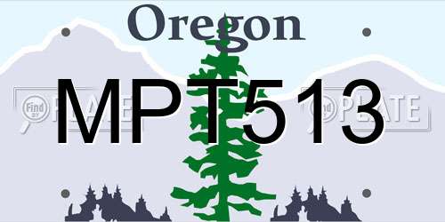 MPT513 Oregon License Plate