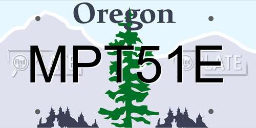 MPT51E Oregon License Plate