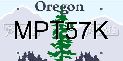 MPT57K Oregon License Plate
