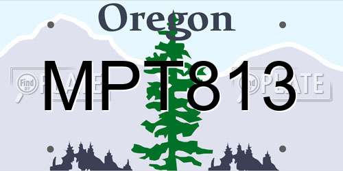 MPT813 Oregon License Plate