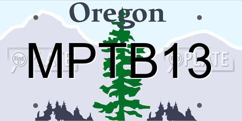 MPTB13 Oregon License Plate