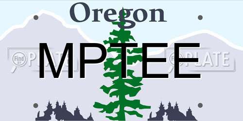 MPTEE Oregon License Plate