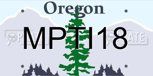MPTI18 Oregon License Plate