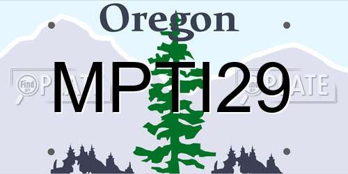 MPTI29 Oregon License Plate