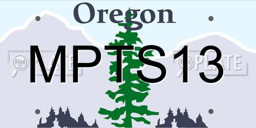 MPTS13 Oregon License Plate