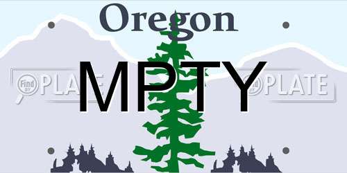 MPTY Oregon License Plate