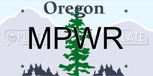 MPWR Oregon License Plate