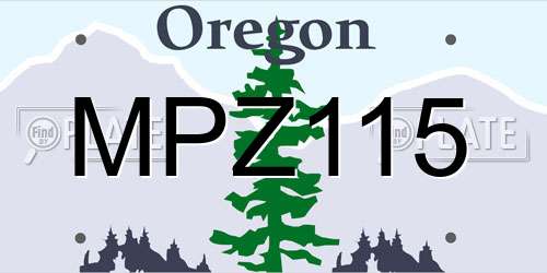MPZ115 Oregon License Plate